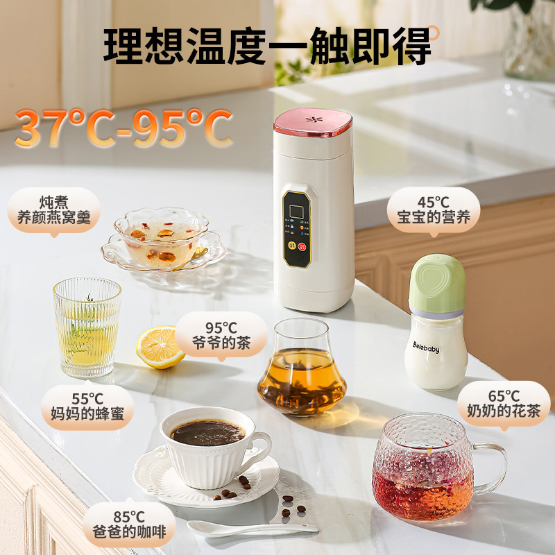 便携式烧水杯 304不锈钢恒温壶婴儿冲奶电热杯能烧开水的保温杯