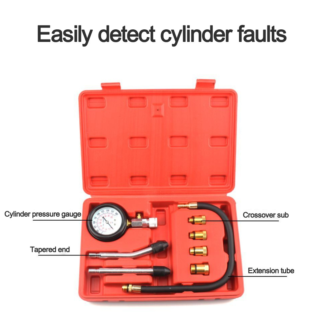 Qìchē Car Repair Cylinder Pressure Gauge Car Inspection Dual-Purpose Cylinder Pressure Gauge (Manometr)