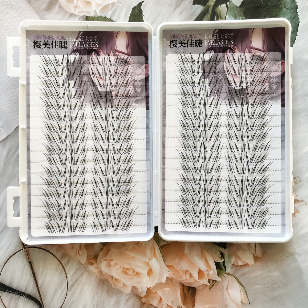 Nuevos productos de gran capacidad de viscosidad Anling Rong pestañas de pestañas libro natural y foto maquillaje ligero recomienda aire sensación