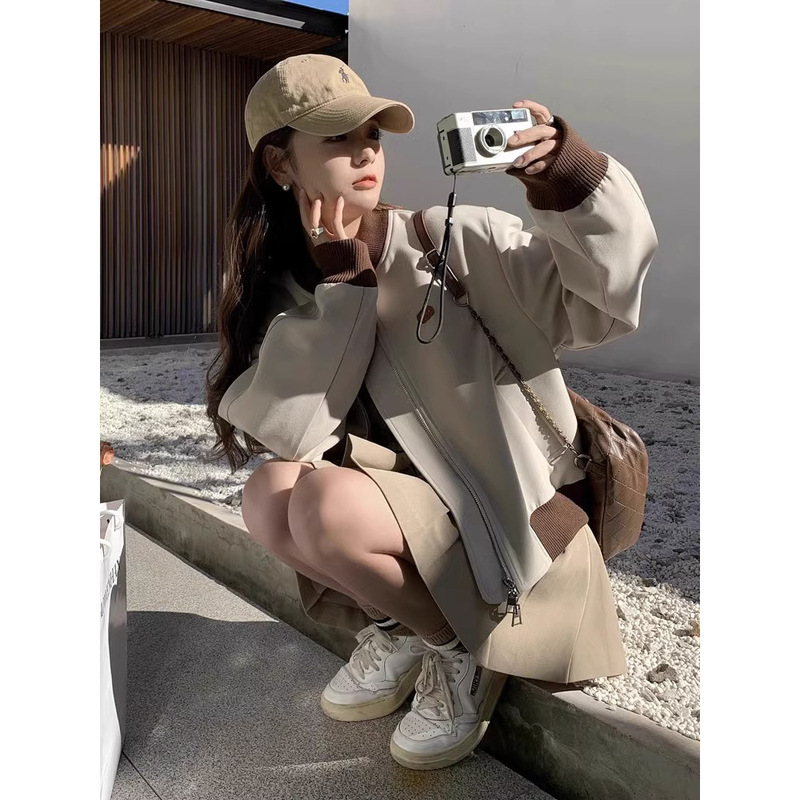棒球服外套女2025秋新款美式街头时尚休闲小个子短款夹克上衣|undefined