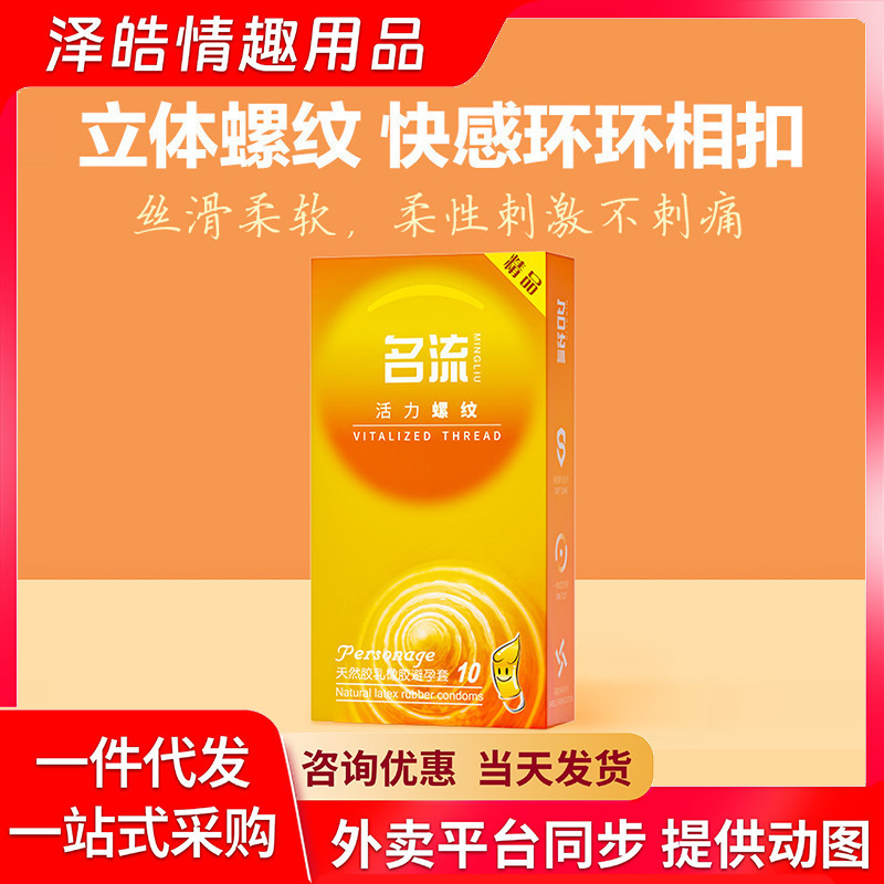 Celebrity Vitality Threaded Condoms 10-Pack Male Condoms Adult Family Planning Sex Hotel Supplies Wholesale and Distribution