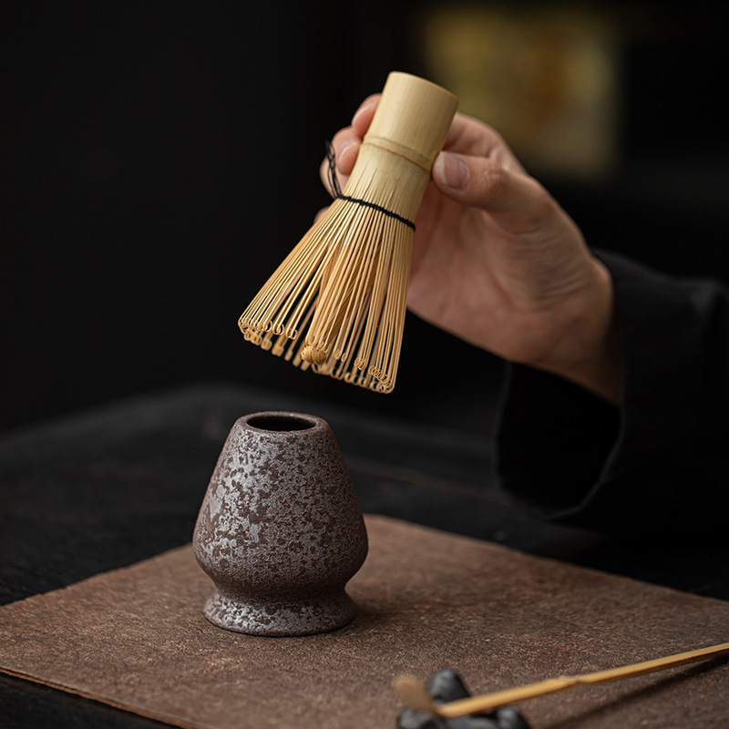 日式鎏金螺纹抹茶套装百本立茶筅立抹茶碗复古宋代茶百戏点茶工具|undefined