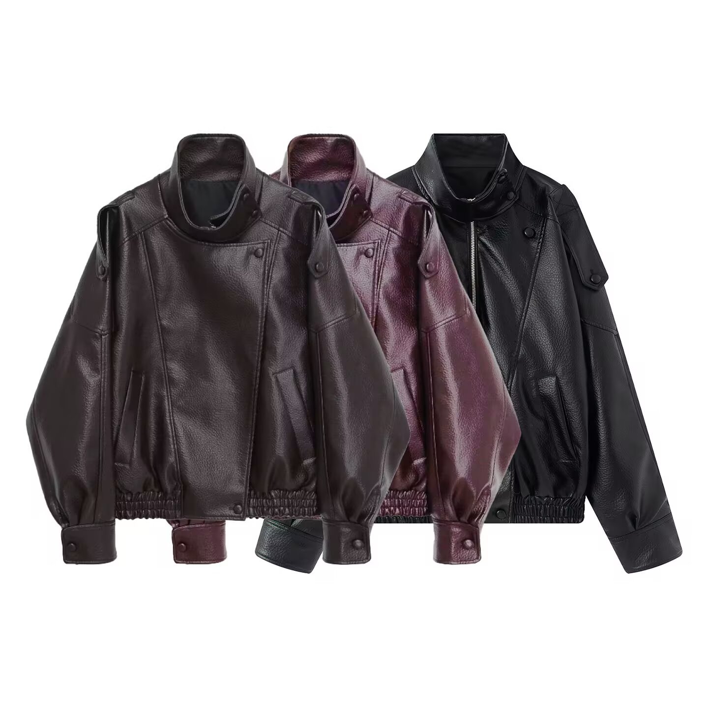 Retro Neutral Lapel Imitation Leather Short Jacket for Women 2025 New Autumn and Winter Pu Jacket Loose Cool Motorcycle Jacket