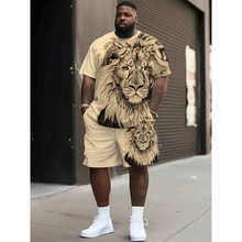 N 71424 Men's lion printed set Sport ��ʿʨ��ӡ���˶���