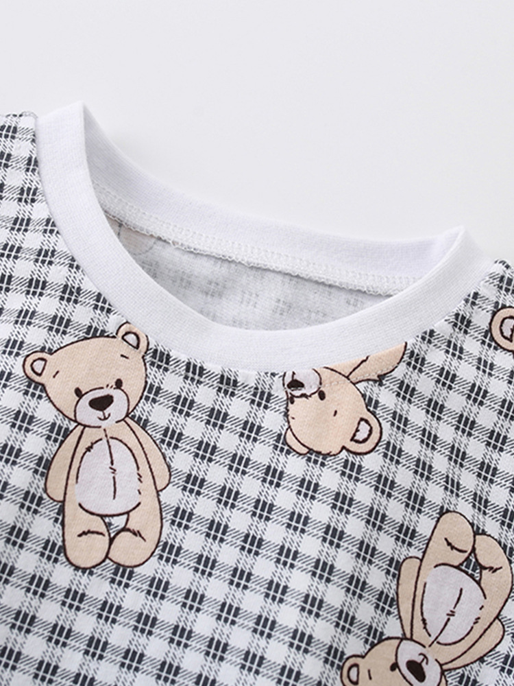 Malwee set de niñas de verano nuevo estilo europeo y americano para niños de cuello redondo camiseta de cintura elástica jeans dos piezas set