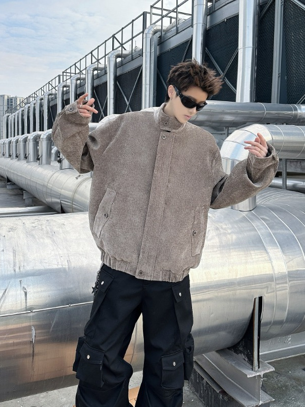 Kişi üçün houndstooth naxışlı yaxalıq jaket, yaz-payız