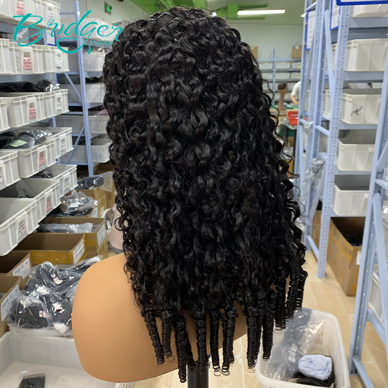 13*4 Splicing Headgear New curly2 Natural Color Real Human Hair Wig human hair wigs_voghion.com