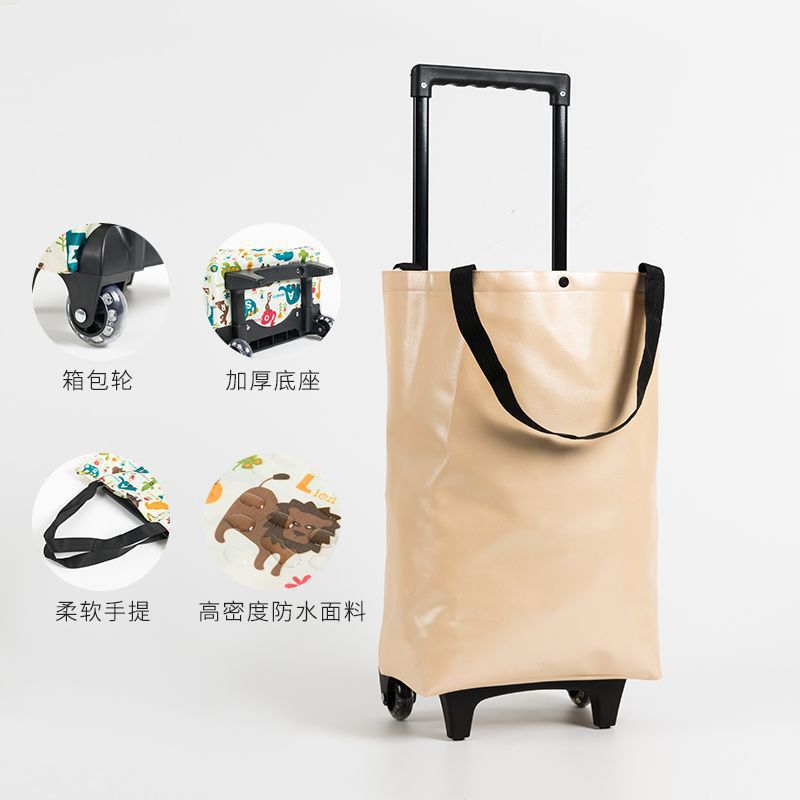 bolsa de compras de verduras de fusión pequeña mano de compras de verduras portátil ligera con ruedas de gran capacidad de compras domésticas ruedas de supermercado