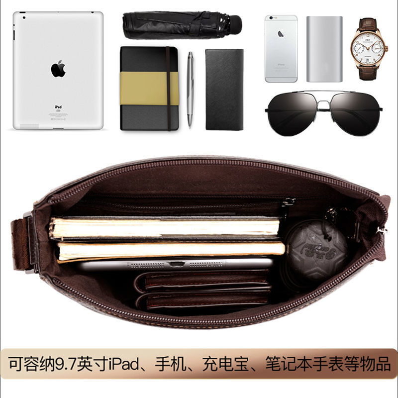 Textura de cuero auténtico de alta calidad bolso de hombro de alto nivel, bolso de viaje de negocios, bolso de hombro casual