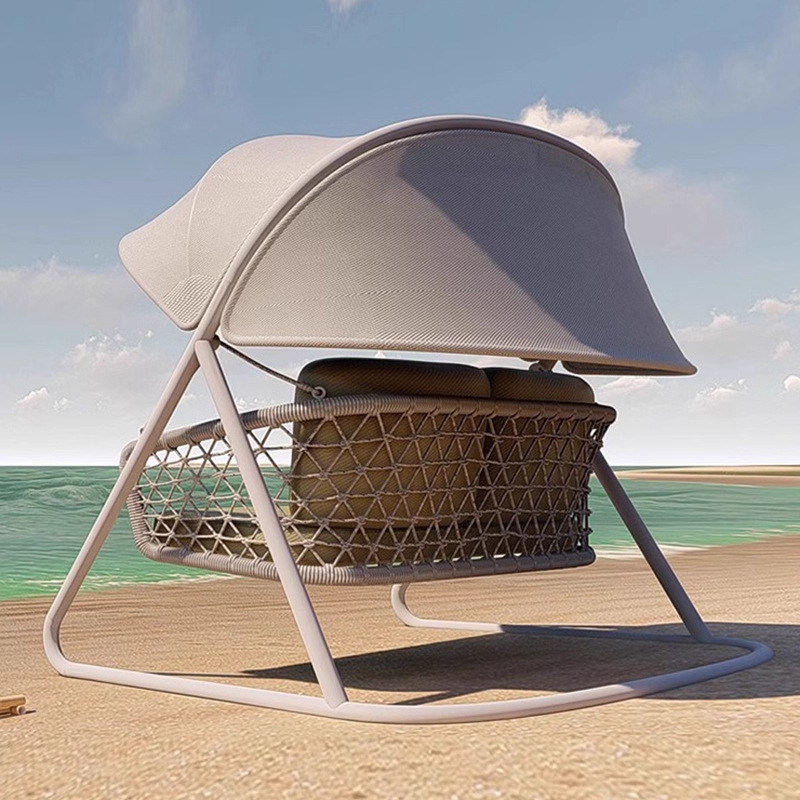 Silla columbrante al aire libre impermeable y protegida contra el sol patio sombra nórdica al aire libre balcón interior silla mecedora muebles residenciales