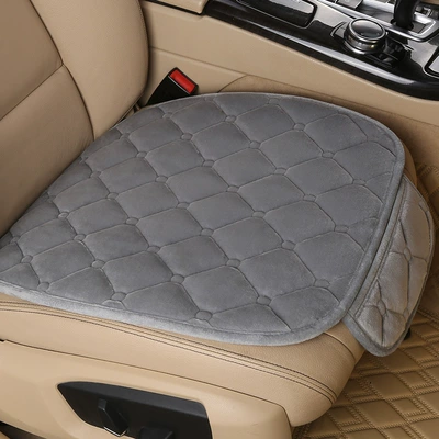Car Seat Cushion Winter Plush Short Hair Single Piece Main Driver's Seat Single Driver's Room Single Seat Four-Season Universal Seat Cushion (Wool pad) - medium-gray-crystal-velvet-1-single-seat