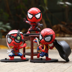 新品スパイダーマンぬいぐるみモデルアイデア帽子付きかばん戦損版人形デスクトップ装飾置物