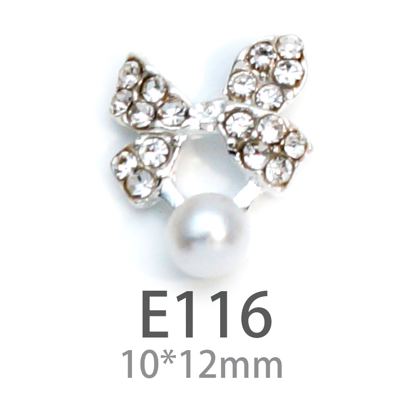 LZ nuevo rojo neto mismo estilo de uñas arco Aleación de uñas joyería arco de uñas de perlas de diamantes fábrica al por mayor