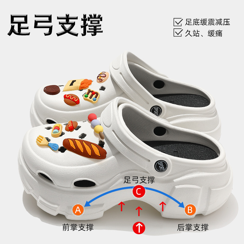 Thick-Soled Clogs for Women, Summer Arch Support, Outdoor Wear, Beach Eva Closed-Toe Non-Slip Sandals, Wholesale