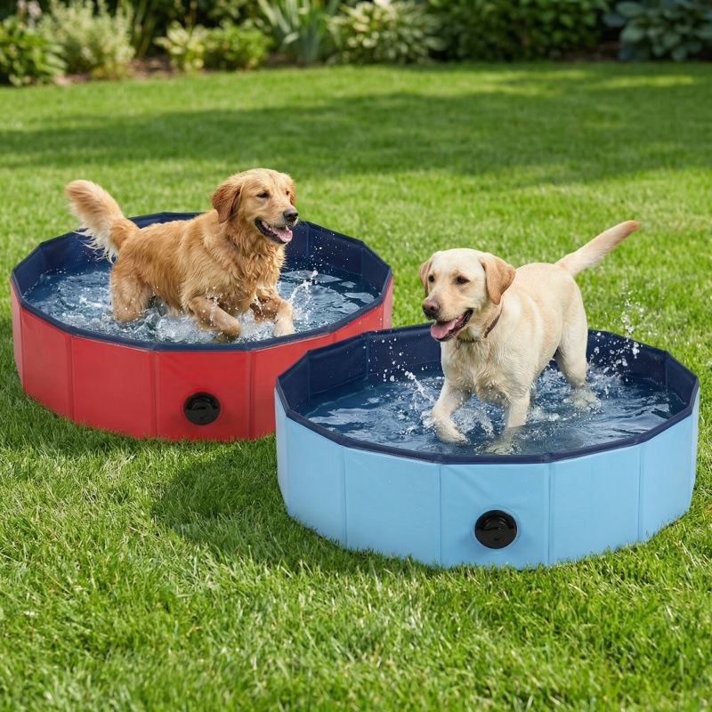 Amazon's best-selling foldable round pet water pool, dog bathing tub, thickened, wear-resistant, non-slip, portable