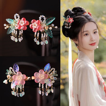 好货 花朵发夹流苏发卡边夹汉服对夹复古风手工清新夹子少女对卡