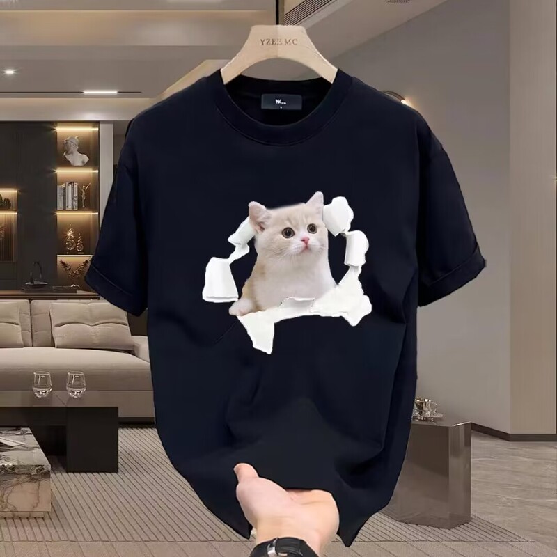 Extras Size 50.00 kg-150.00 kg Wearing Fat Brother Comfortable Pure Cotton Short-sleeved Men's T-shirt Loose T-shirt Men's Top Extras Size 50.00 kg-150.00 kg Wearing Fat Brother Comfortable Pure Cotton Short-sleeved Men's T-shirt Loose T-shirt Men's Top