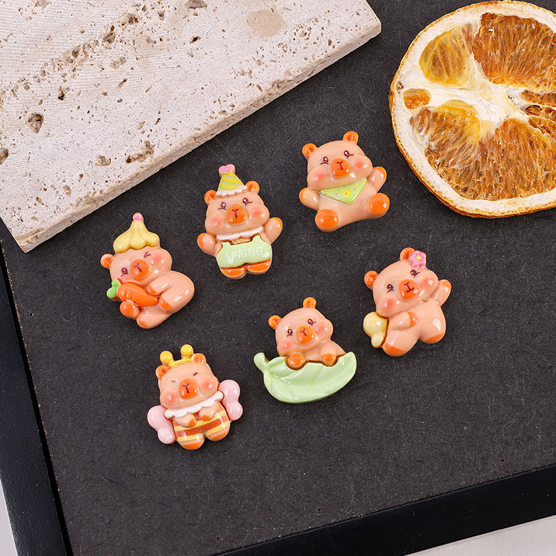 漫画立体アクセサリーカピバラカピバラ diy 水カップ漫画ステッカー靴花アクセサリー冷蔵庫マグネットヘアピンアクセサリー|undefined