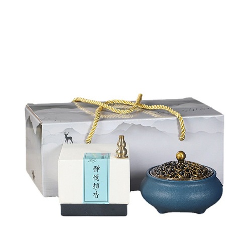 Ceramic incense burner spray glazed stoneware incense burner household air purifying small sandalwood incense burner manufacturer cross-border delivery color box
