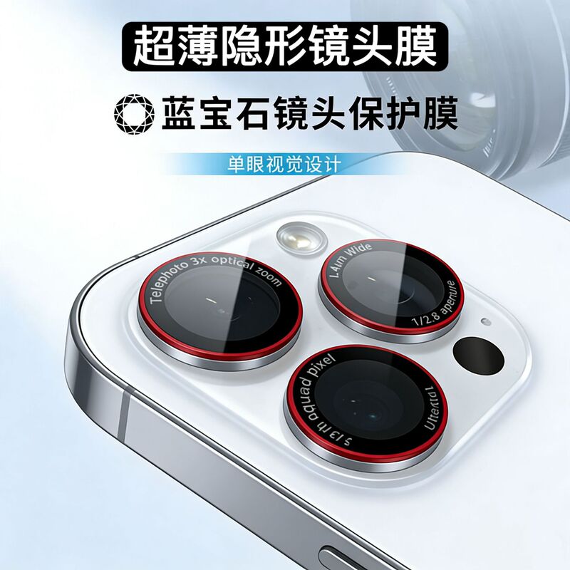 Suitable for Apple 17Promax Ultra-Thin Metal Invisible Eagle-Eye Lens Film 15Promax Non-Top-Cover 16 Lens Film