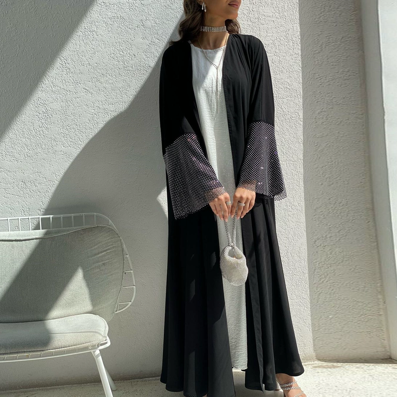 MQ085 Ближний Восток эксклюзивно для Super Ri Nidab Hot Selling Craccirt ABAYA мусульманское перекрестие эластичное бурение плащ