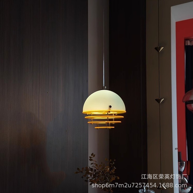 日落卧室床头吊灯中古奶油风餐桌吧台岛台吊线灯创意设计师氛围灯|undefined