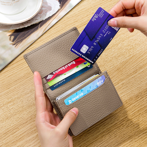 New multifunctional business card bag business casual first layer cowhide card bag business card holder creative storage coin purse for men