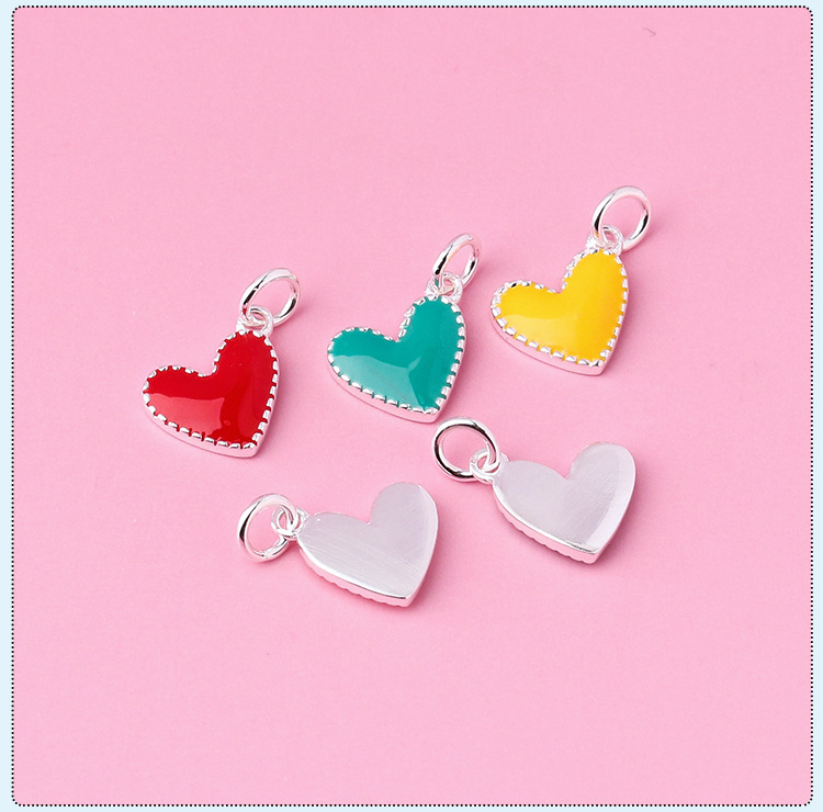 925 Sterling Silver Material Valentine'S Day Festival 1 Piece 7.5*8.5mm 925 Sterling Silver Heart Shape Pendant