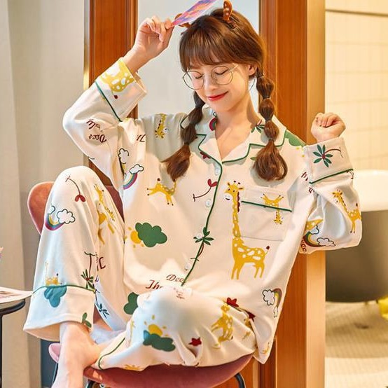 Pijamas para mujer, estilo primavera y otoño, nuevo modelo 2025, conjunto de dos piezas de manga larga, artículo popular de celebridades de internet, conjunto de ropa de estar para otoño e invierno. image 3
