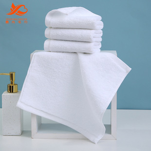 Pure cotton white small square towel wholesale 21 40g hotel hotel aviation disposable towel embroidered logo