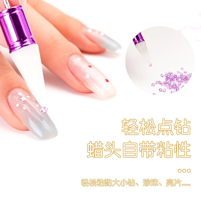 DIY串珠美甲工具双头点钻笔带蜡头吸钻点花贴钻笔 美甲双拉线笔头|undefined