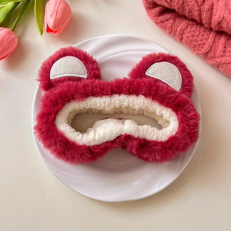 Linda caricatura fresa oso lavado de cara diadema mujer 2025 nueva diadema de presión horquilla antideslizante diadema