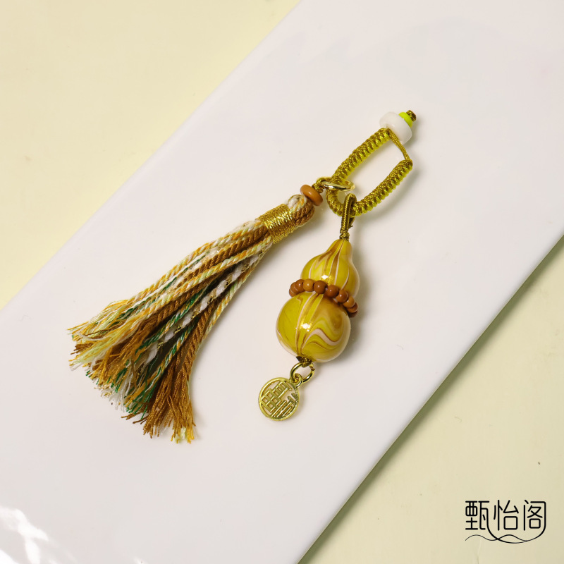 新款创意大漆葫芦小提溜流苏手工DIY文玩包挂手链挂件配手串|undefined