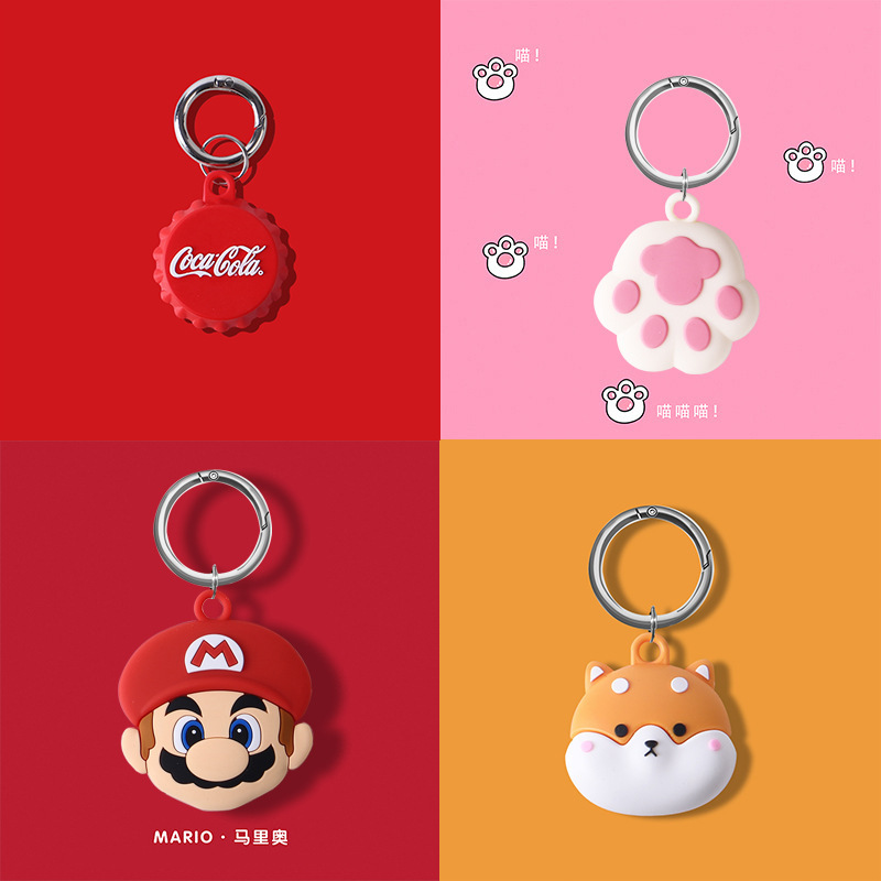 Suitable for AirTag Protective Cover Apple Airtag Protective Soft Case Keychain Anti-lost Hanging Ring Cartoon Protective Cover Suitable for AirTag Protective Cover Apple Airtag Protective Soft Case Keychain Anti-lost Hanging Ring Cartoon Protective Cover