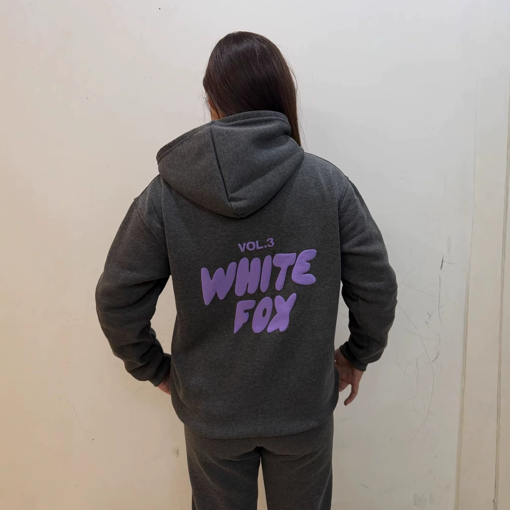 Европейский и американский трансграничный осенний и зимний новый женский свитник костюм модный вспененный FOX с длинными рукавами чехлы с капюшоном свитера