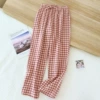 Red colored trousers