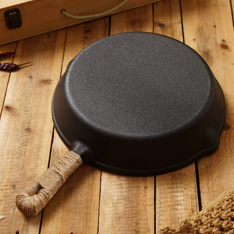 Си Ми Внедорожная Казарма Поход Чугунная жарочная кастрюля Plug Barbecue Плоская кастрюля Устойчивая к жарке Stir-fried Вок