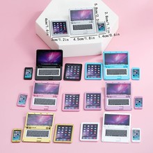 娃娃屋迷你手机平板笔记本电脑3件套玩具美国娃娃合金配件批发