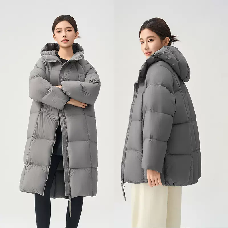 白鸭绒羽绒服女款秋冬新款高级感连帽90白鸭绒加厚保暖羽绒服外套