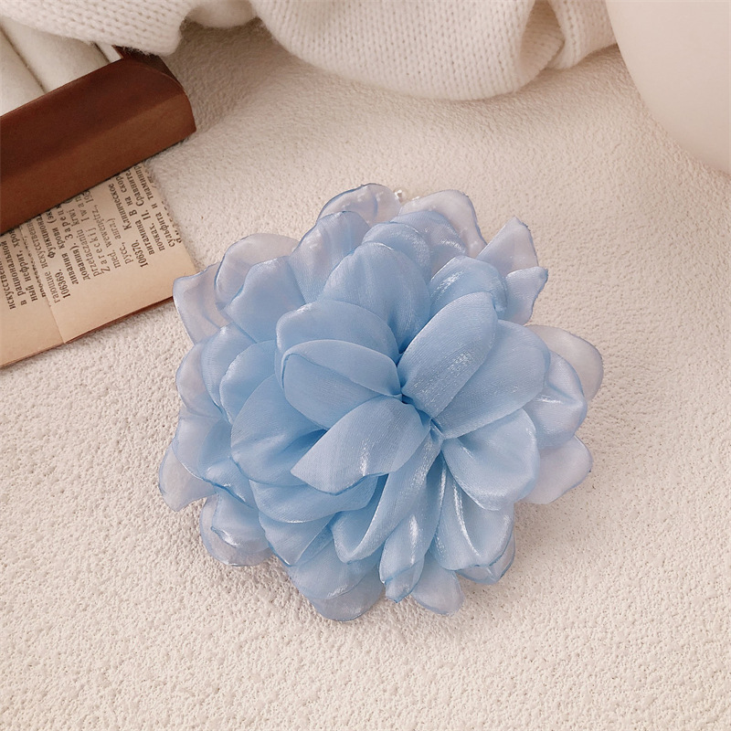 Hijo de malla forest temperamento hermosa flor anillo de cabello femenino temperamento simple cuerdas de cabello cinta de goma alta cola de caballo