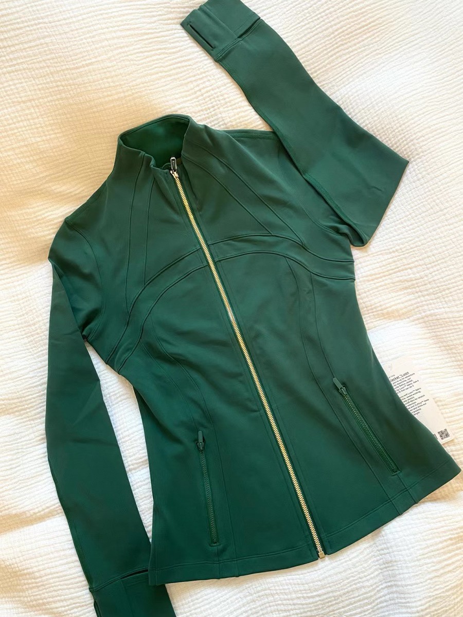Golden sports jacket with zipper for yoga for gym