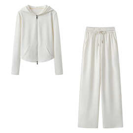 35LL-3621运动套装韩版女装批发2025春季新款休闲修身开衫阔腿裤