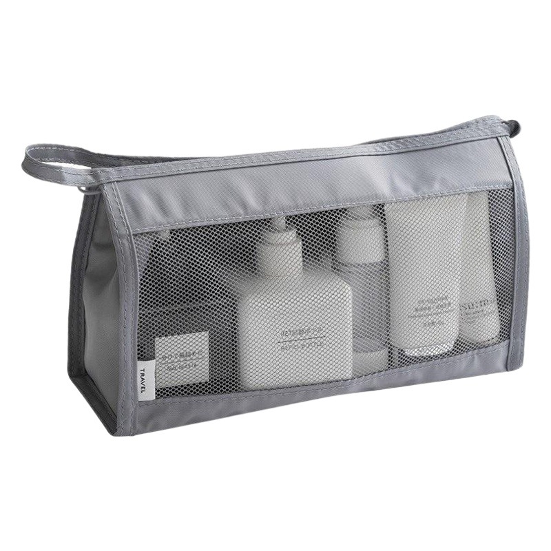 Nuevo puesto neto rojo multifuncional portátil de tela de malla de gran capacidad de viaje de almacenamiento de maquillaje bolsa de lavado