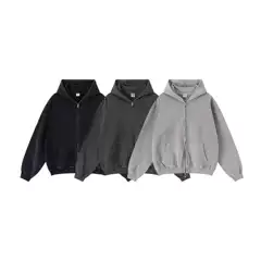100% Pure Cotton American-Style Hooded Sweatshirt for Men, Solid Color Pullover Top, Trendy Loose Fit, Versatile Long-Sleeve Jacket