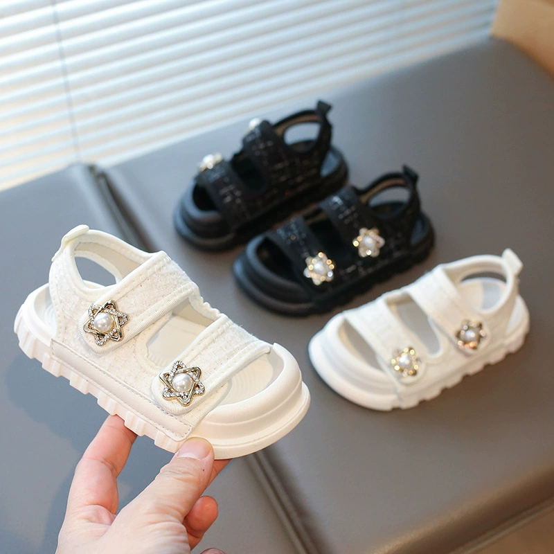 2025 новый летний новый маленький ребенок мягкая подошва, повседневные сандалии, детские сандалии, мужские и женские, корейские пляжные туфли