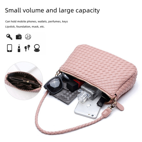 Women's bags 2024 new style hand-woven crossbody shoulder bag simple fashion armpit bag handbag