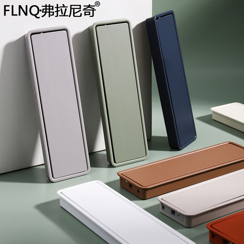 莫蘭迪膚感色愛格板材同色櫃門拉手隱形衣帽間抽屜內嵌式彩色暗扣