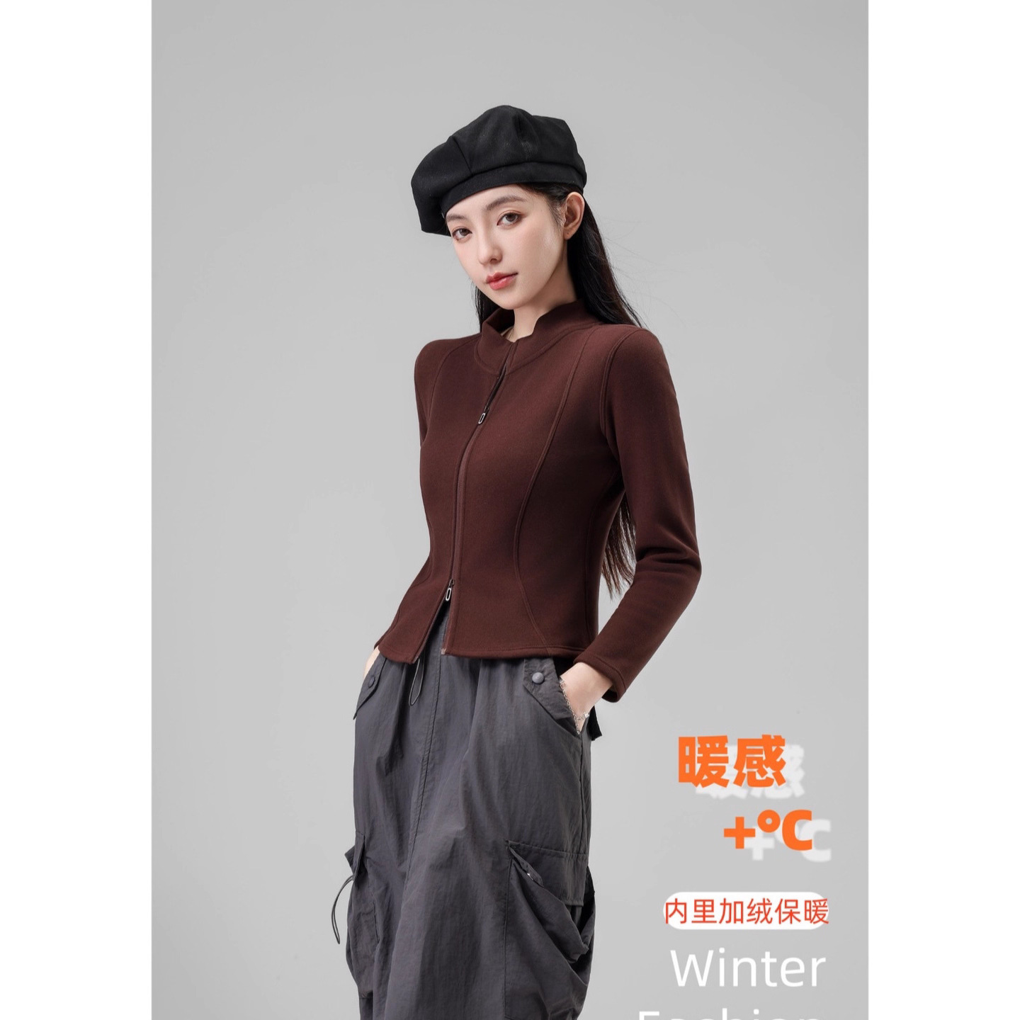 669外穿秋冬新款羊毛蚕丝修身针织衫批发休闲百搭上衣短外套