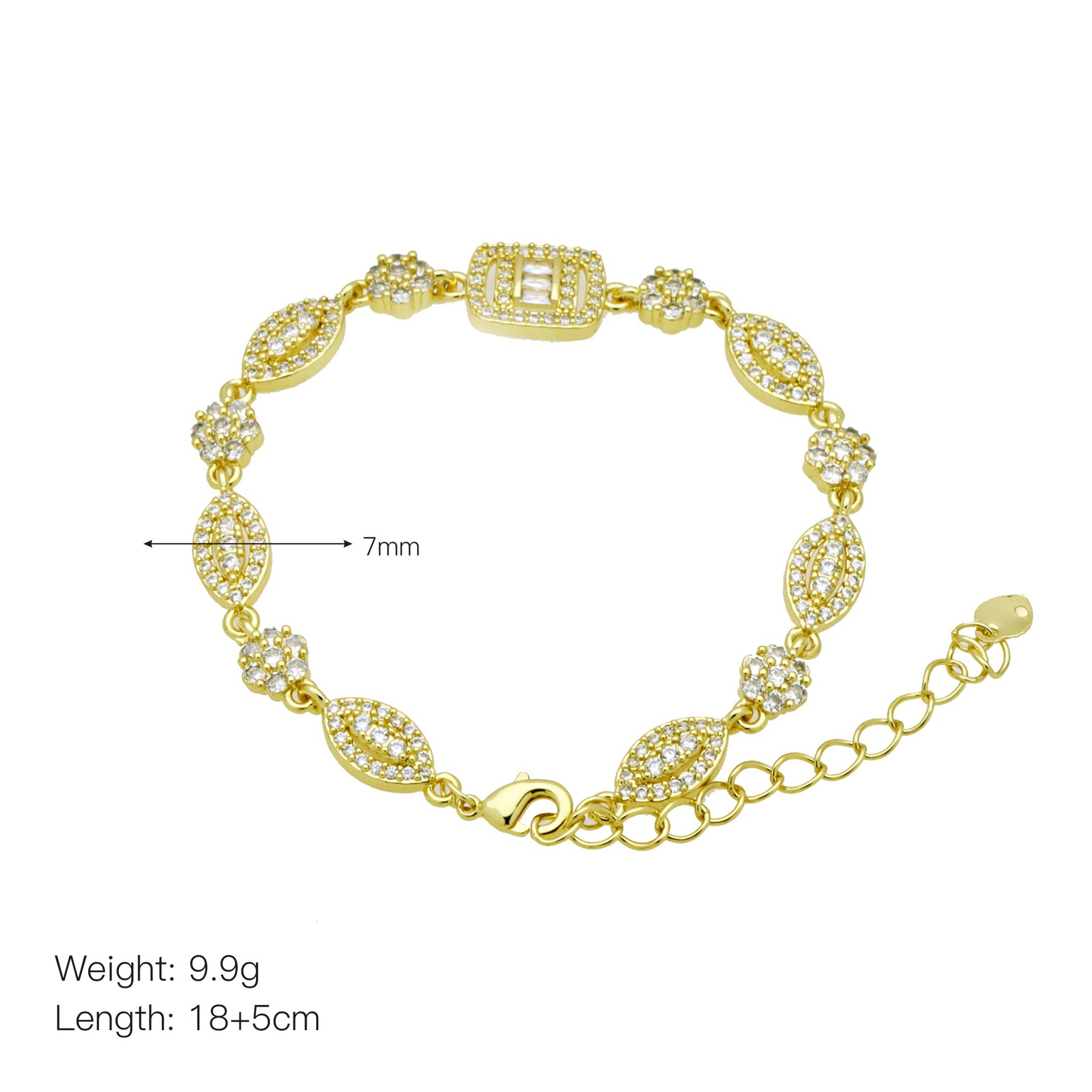 Women's Gender Copper Inlay Star Heart Shape Butterfly Zircon Bracelets