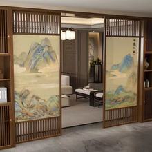 宋氏美学折叠门隔断门移门厨房吊轨门中式客厅隔断屏风实木推拉门